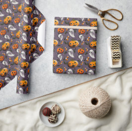 Jack-o-Ghost Paars Cadeaupapier