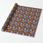 Jack-o-Ghost Paars Cadeaupapier (Uitgerold)