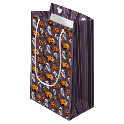Jack-o-Ghost Paars Klein Cadeauzakje (Voorkant Gekanteld)