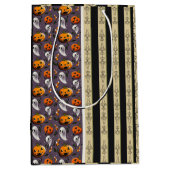 Jack-o-Ghost Paarse Strepen Medium Cadeauzakje (Voorkant)