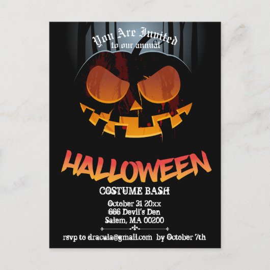 Jack O' Halloween-feest nodigt uit tot Briefkaart (Voorkant)