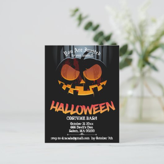 Jack O' Halloween-feest nodigt uit tot Briefkaart (Staand voorkant)
