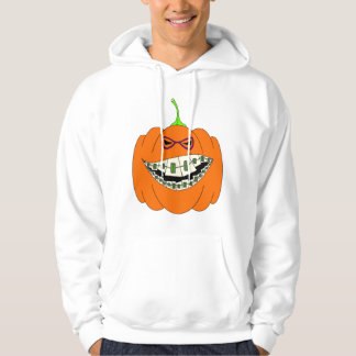 Jack-O-Lantaarn Braces Orthodontics Geek Nerd Glas Hoodie