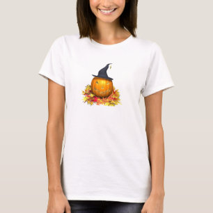Jack-O-Lantaarn en -bladeren T-shirt