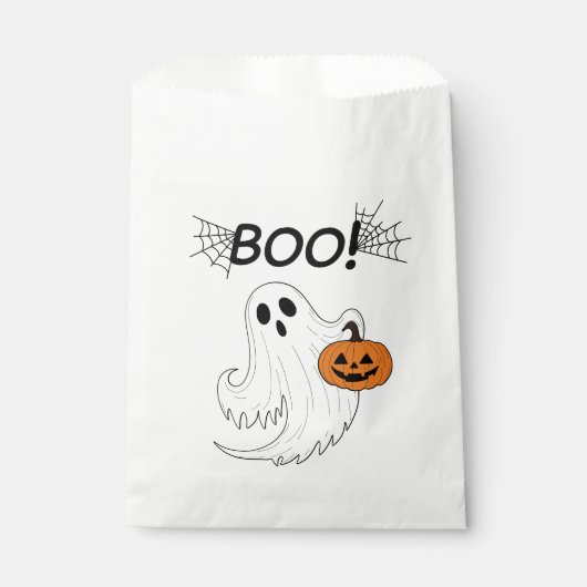 Jack-o'-lantaarn en een witte geest boek Halloween Bedankzakje (Voorkant)