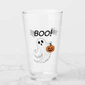 Jack-o'-lantaarn en een witte geest boek Halloween Glas (Voorkant)