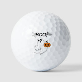Jack-o'-lantaarn en een witte geest boek Halloween Golfballen