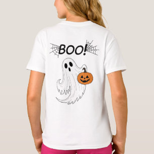 Jack-o'-lantaarn en een witte geest boek Halloween T-shirt