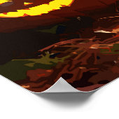 Jack-o'-lantaarn en zwarte kat poster (Hoek)