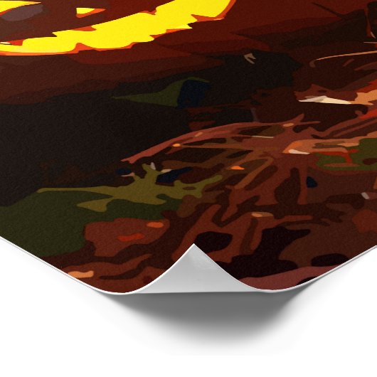 Jack-o'-lantaarn en zwarte kat poster (Hoek)