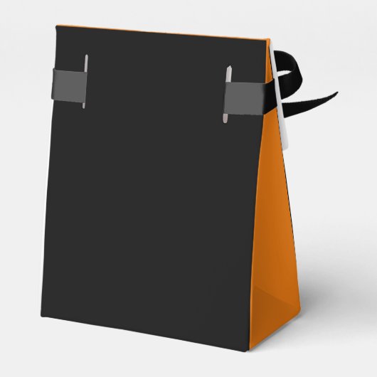 Jack O lantaarn gezicht pompoen zwart Sinaasappel  Bedankdoosjes (Achterkant)