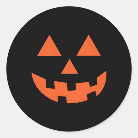 Jack-o-lantaarn Halloween pompoen gezicht truc of Ronde Sticker (Voorkant)
