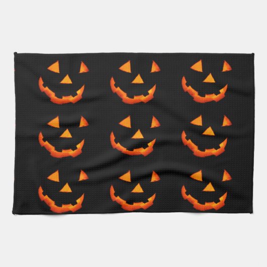 Jack-o'-Lantaarn-handdoek Theedoek (Horizontaal)