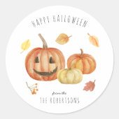Jack-o'-lantaarn | Happy Halloween Treat Ronde Sticker (Voorkant)