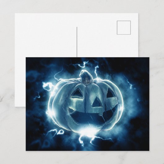 Jack-o-lantaarn in de regen briefkaart (Voorkant / Achterkant)