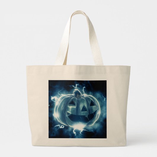 Jack-o-lantaarn in de regen grote tote bag (Achterkant)