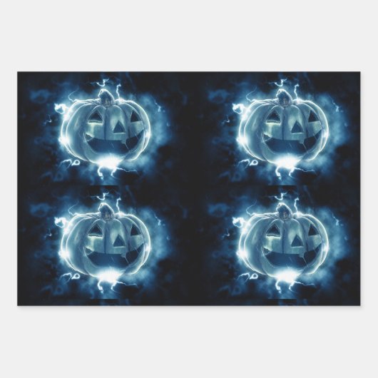 Jack-o-lantaarn in de regen inpakpapier vel (Voorkant 2)