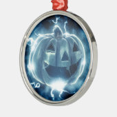 Jack-o-lantaarn in de regen metalen ornament (Links)