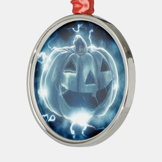 Jack-o-lantaarn in de regen metalen ornament (Links)