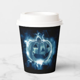 Jack-o-lantaarn in de regen papieren bekers