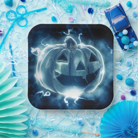 Jack-o-lantaarn in de regen papieren bordje (Feest)