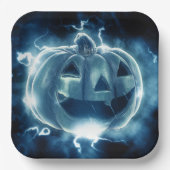 Jack-o-lantaarn in de regen papieren bordje (Voorkant)