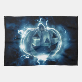 Jack-o-lantaarn in de regen theedoek