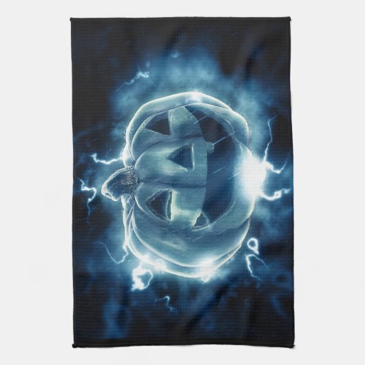 Jack-o-lantaarn in de regen theedoek (Verticaal)