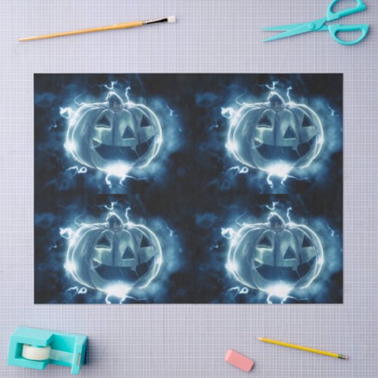 Jack-o-lantaarn in de regen tissuepapier (Craft)