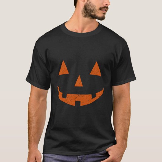 Jack O lantaarn Jackolantern pompoen gezicht T-shirt (Voorkant)