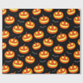 Jack O lantaarn lachende pompoenen en vleermuizen Cadeaupapier (Vlak)