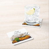 Jack-o-lantaarn line-up koeler kartonnen onderzetters (Insitu)