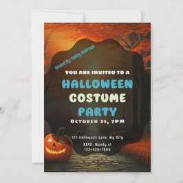 Jack-O' lantaarn op Herfst Bospad Halloween Kaart