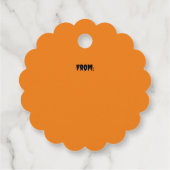 Jack-o'-lantaarn Pompoen Gestreept Bedankjes Labels (Achterkant)