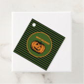 Jack-o'-lantaarn Pompoen Gestreept Bedankjes Labels (In situ)