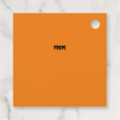 Jack-o'-lantaarn Pompoen Gestreept Bedankjes Labels (Achterkant)