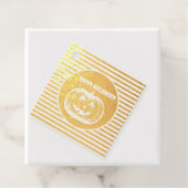 Jack-o'-lantaarn Pompoen Gestreept Bedankjes Labels (Met doos)