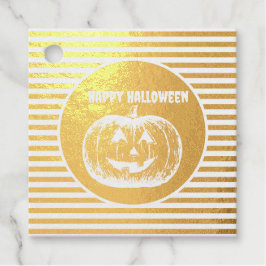 Jack-o'-lantaarn Pompoen Gestreept Bedankjes Labels