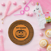 Jack-o'-lantaarn pompoen gestreept papier Bord (Feest)