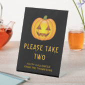 Jack-o'-lantaarn pompoen Halloween Neem Uw Snoep Reclamebord Met Voetstuk (Insitu)
