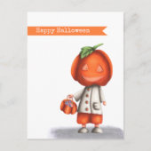 Jack O lantaarn pompoen hoofd jongen gelukkig Hall Briefkaart (Voorkant)