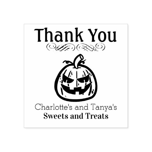 Jack O lantaarn pompoen Logo Dank u Business Rubberstempel (Afrduk)