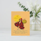 Jack O lantaarn pompoen Man in de maan meisje Briefkaart (Staand voorkant)