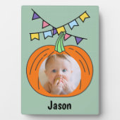 Jack O lantaarn pompoen Sinaasappel Halloween Naam Fotoplaat (voorkant)