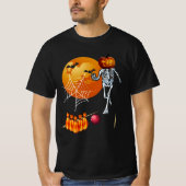 Jack O lantaarn pompoen skelet spelen bowling ha T-shirt (Voorkant)