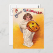 Jack O lantaarn pompoen spook kind Briefkaart (Voorkant / Achterkant)