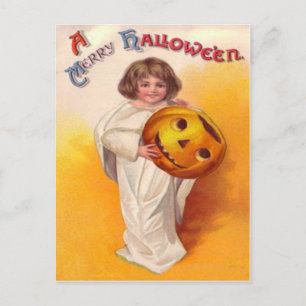 Jack O lantaarn pompoen spook kind Briefkaart