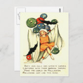 Jack O lantaarn pompoen spook meisje Briefkaart (Voorkant / Achterkant)