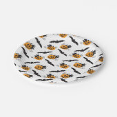 Jack O lantaarn pompoen vleermuis halloween zwart  Papieren Bordje (Gekanteld)