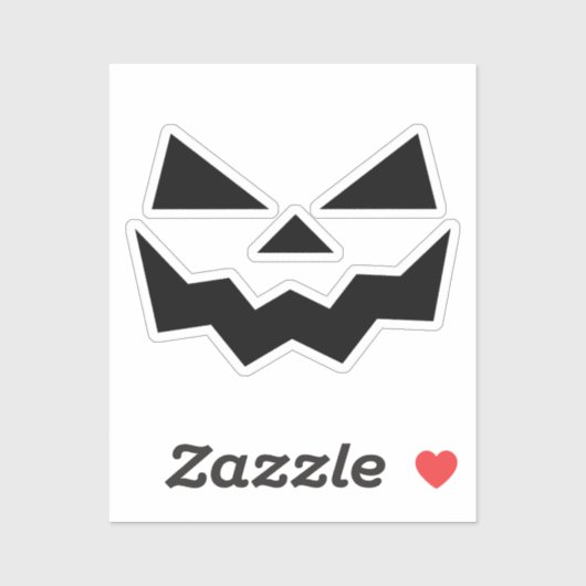 Jack-o-lantaarn pompoengezicht sticker (Vel)
